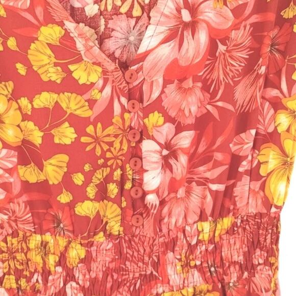 Anthropologie Abel The Label Maple Summer Red Floral Bohemian Maxi Dress XS - Picture 8 of 11